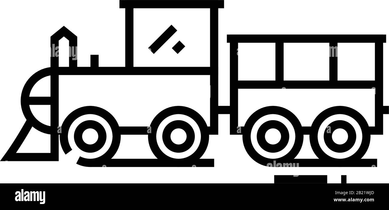 Ancienne icône de ligne de train, signe concept, illustration vectorielle de contour, symbole linéaire. Illustration de Vecteur