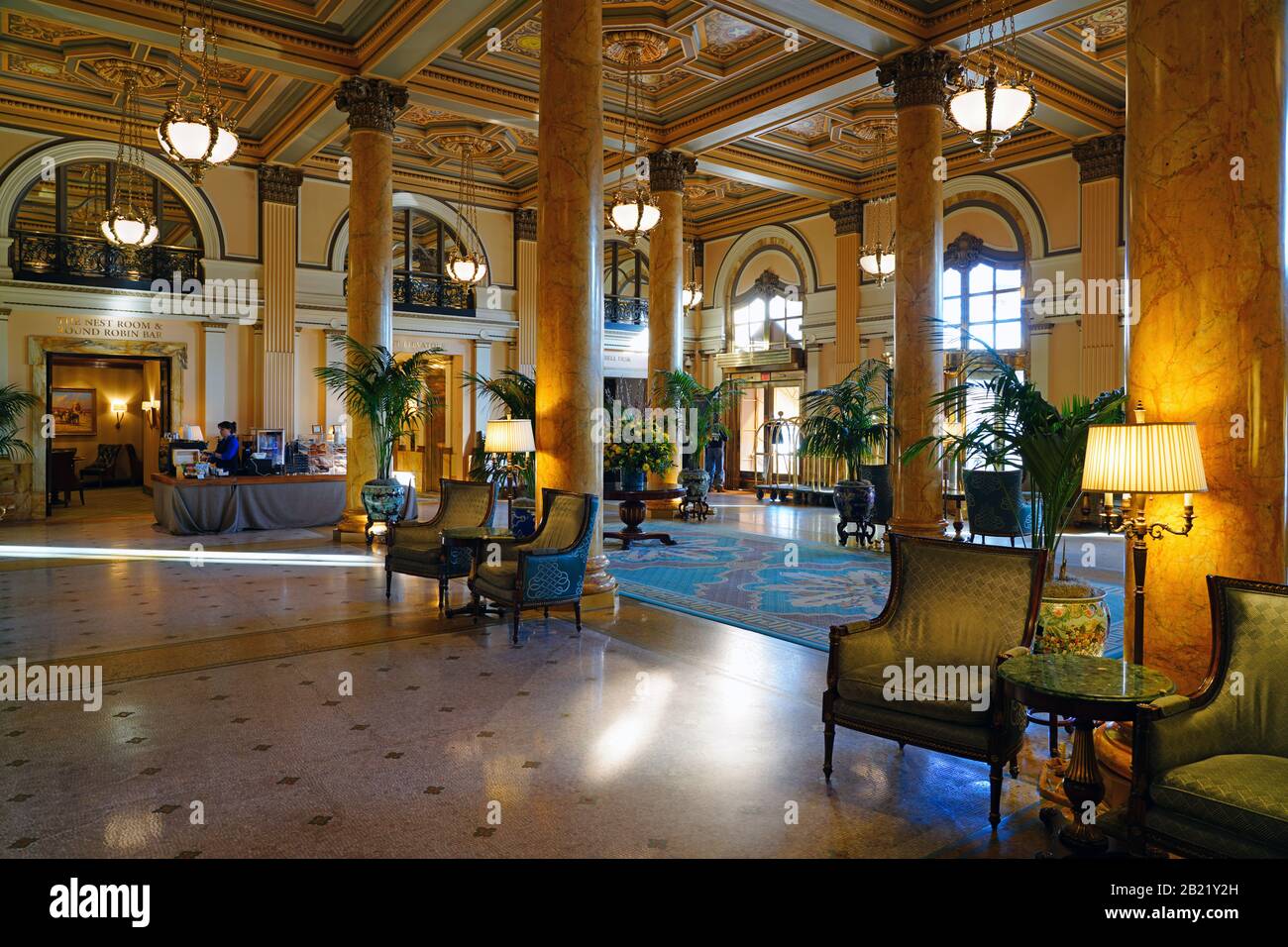 Washington, DC -21 FEB 2020- Situé à deux pâtés de maisons de la Maison Blanche sur Pennsylvania Avenue, le Willard Intercontinental Hotel est un hôtel de luxe en t Banque D'Images