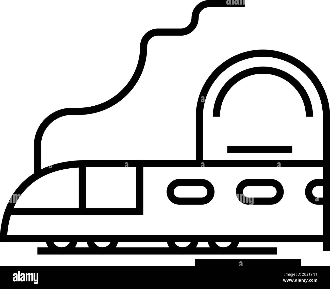 Icône de ligne de train de montagne, signe concept, illustration vectorielle, symbole linéaire. Illustration de Vecteur