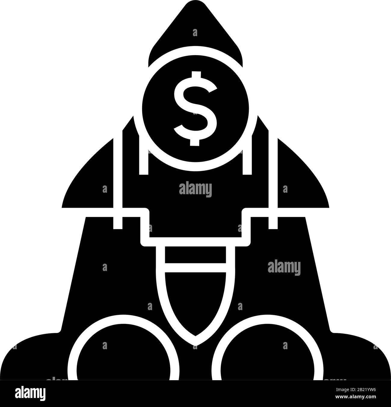 Icône noire de croissance commerciale explosive, illustration du concept, symbole vectoriel plat, signe glyphe. Illustration de Vecteur