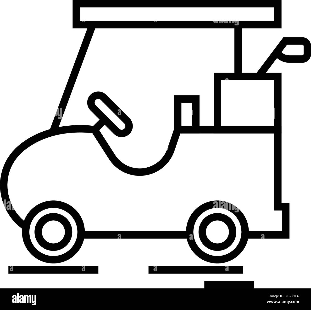 Icône de ligne de voiture de stationnement, panneau concept, illustration vectorielle, symbole linéaire. Illustration de Vecteur