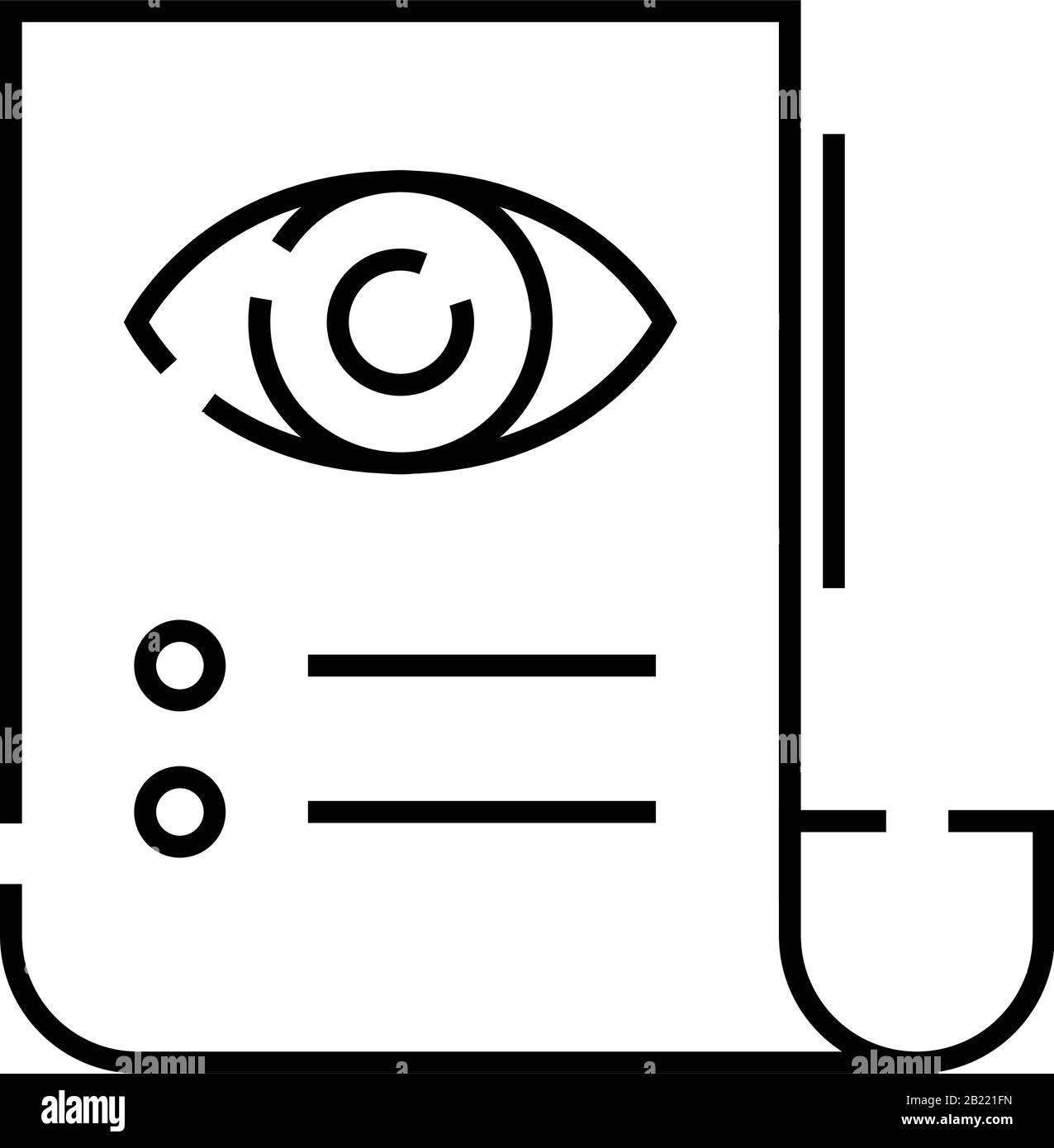 Icône de ligne de rapport d'observation, signe concept, illustration ...