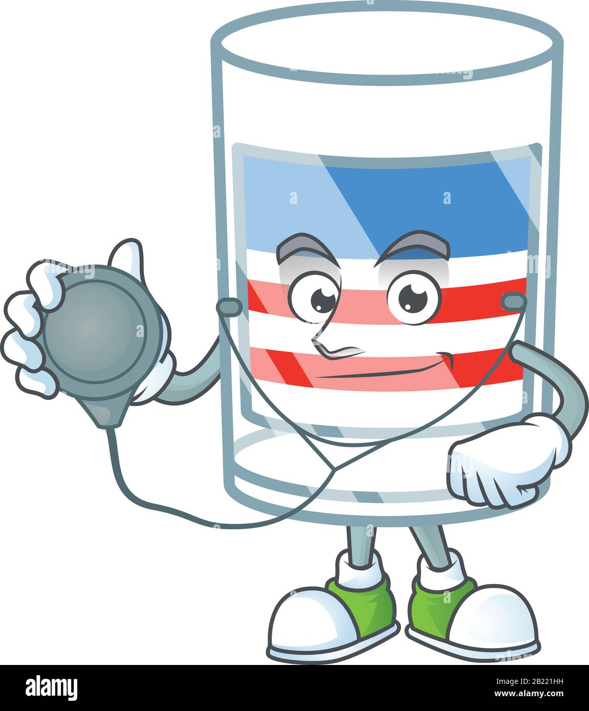 USA rayures verre mascotte icône design comme un costume de travail Doctor avec des outils Illustration de Vecteur