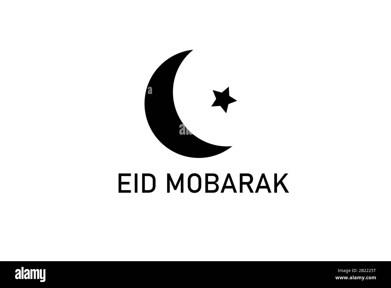 EID Moubarak conception islamique croissant de lune et de calligraphie arabe Banque D'Images