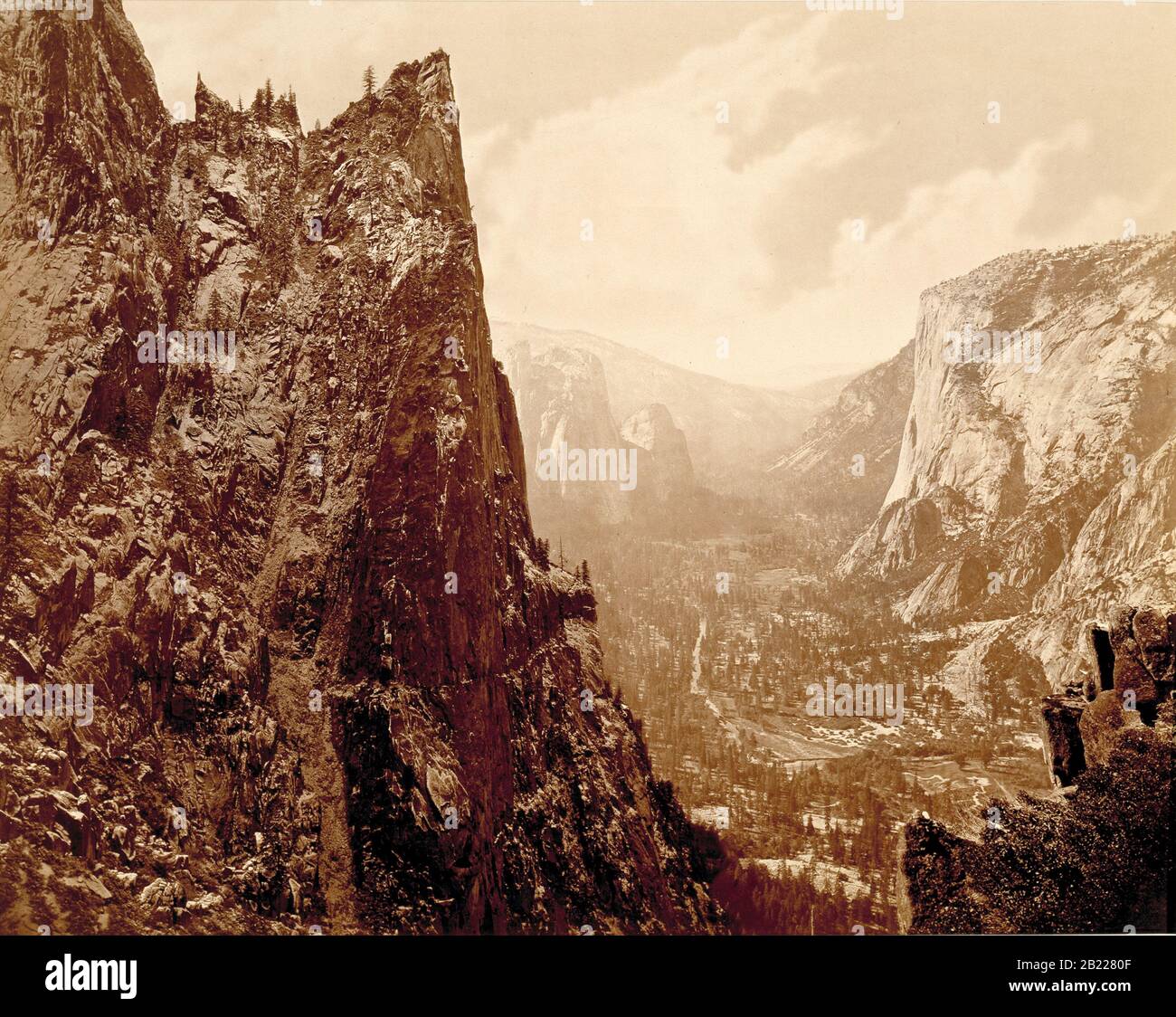 Yosemite Valley de Union point par Eadlaund Muybridge 1872, Banque D'Images