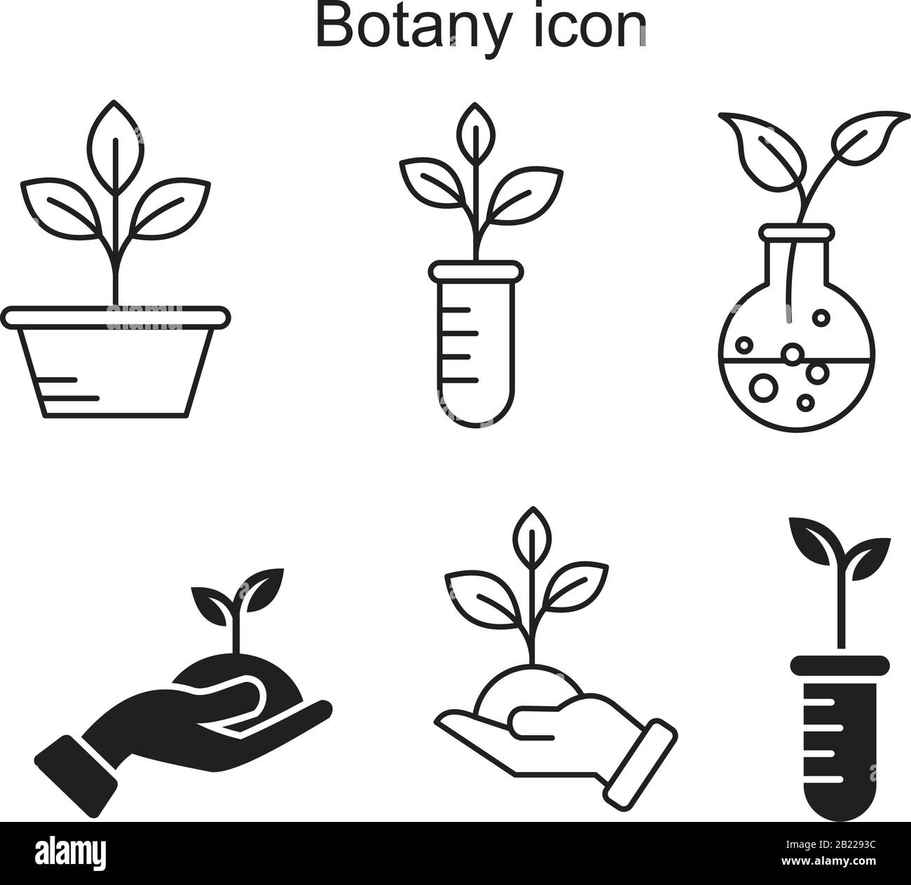 Modèle D'Icône Botanique couleur noire modifiable. Symbole Icône Botanique illustration vectorielle plate pour la conception graphique et Web. Illustration de Vecteur