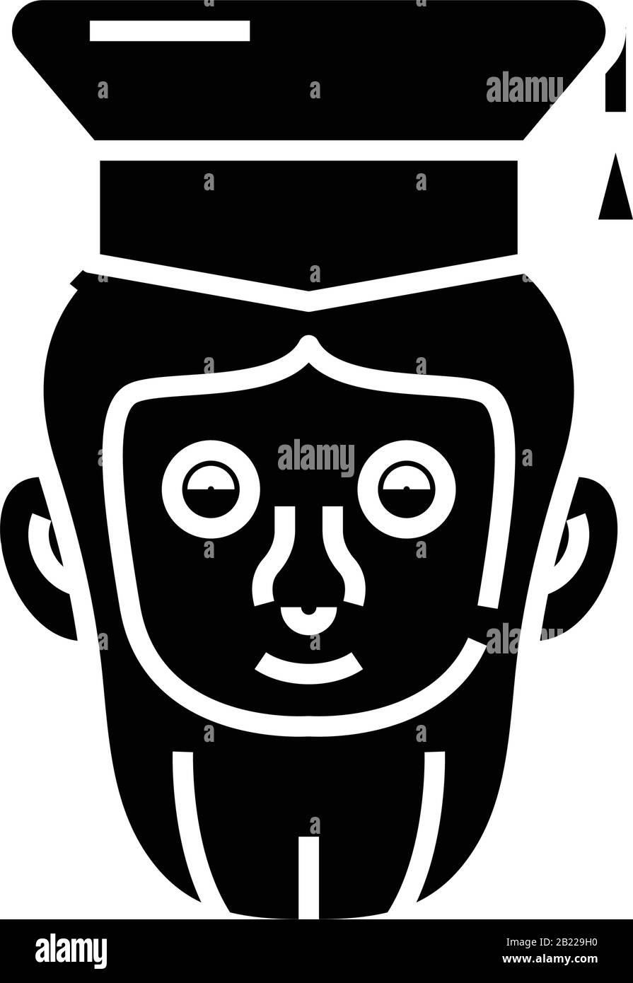 Célèbre scientifique icône noire, illustration de concept, symbole vectoriel plat, signe glyphe. Illustration de Vecteur