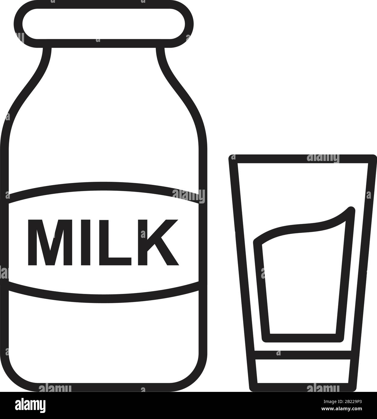 Modèle D'Icône lait couleur noire modifiable. Symbole d'Icône de lait illustration vectorielle plate pour la conception graphique et Web. Illustration de Vecteur