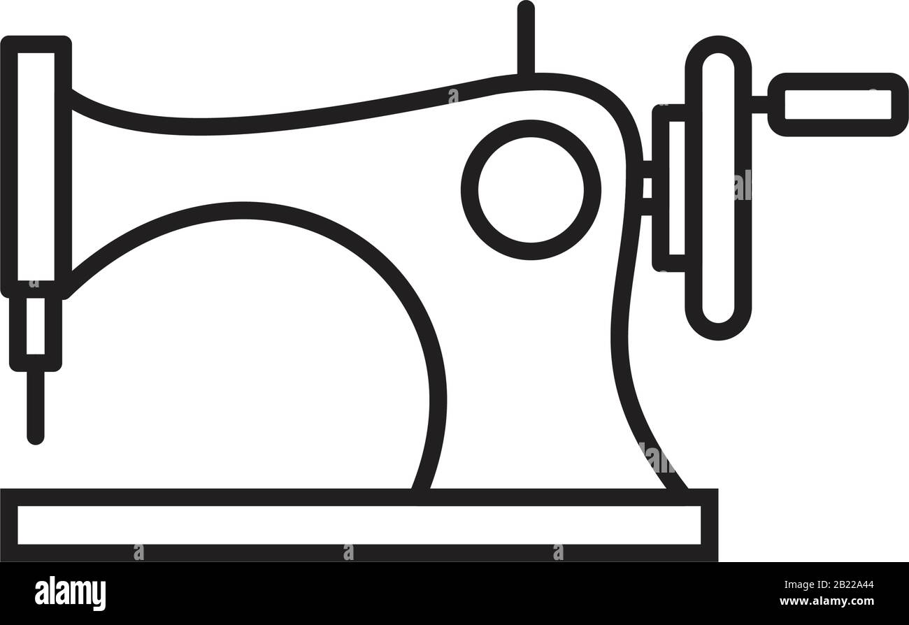 Modèle D'Icône de machine à coudre couleur noire modifiable. Symbole De machine à coudre illustration vectorielle plate pour la conception graphique et web. Illustration de Vecteur