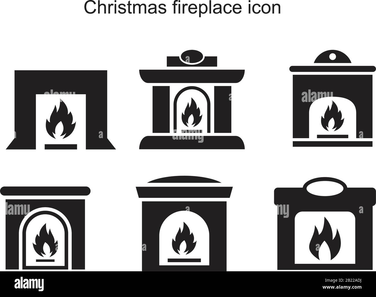 Modèle D'Icône de cheminée de Noël noir modifiable. Symbole D'Icône de cheminée de Noël illustration vectorielle plate pour le graphisme et le web design. Illustration de Vecteur