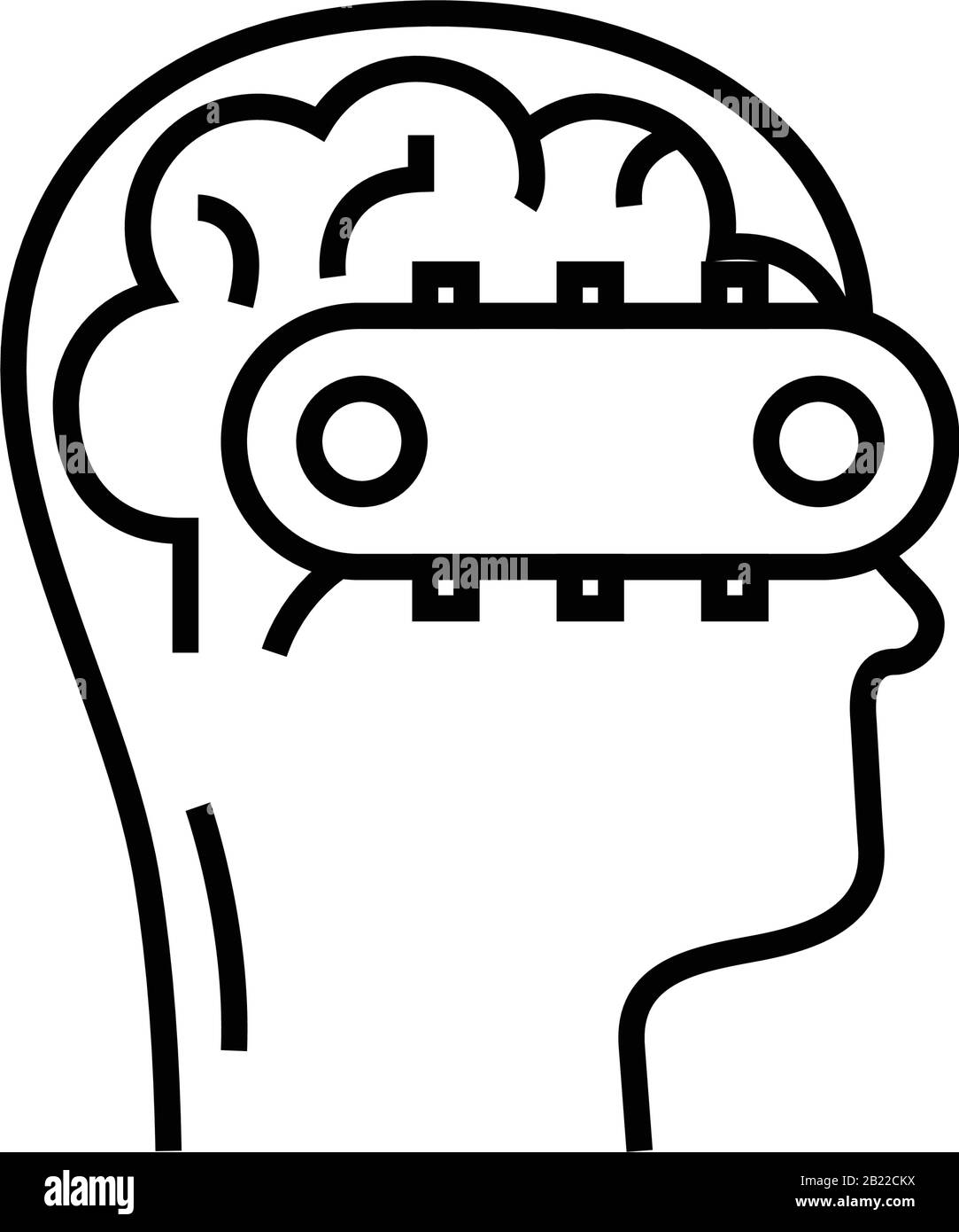 Icône de ligne de système d'esprit, signe de concept, illustration vectorielle de contour, symbole linéaire. Illustration de Vecteur