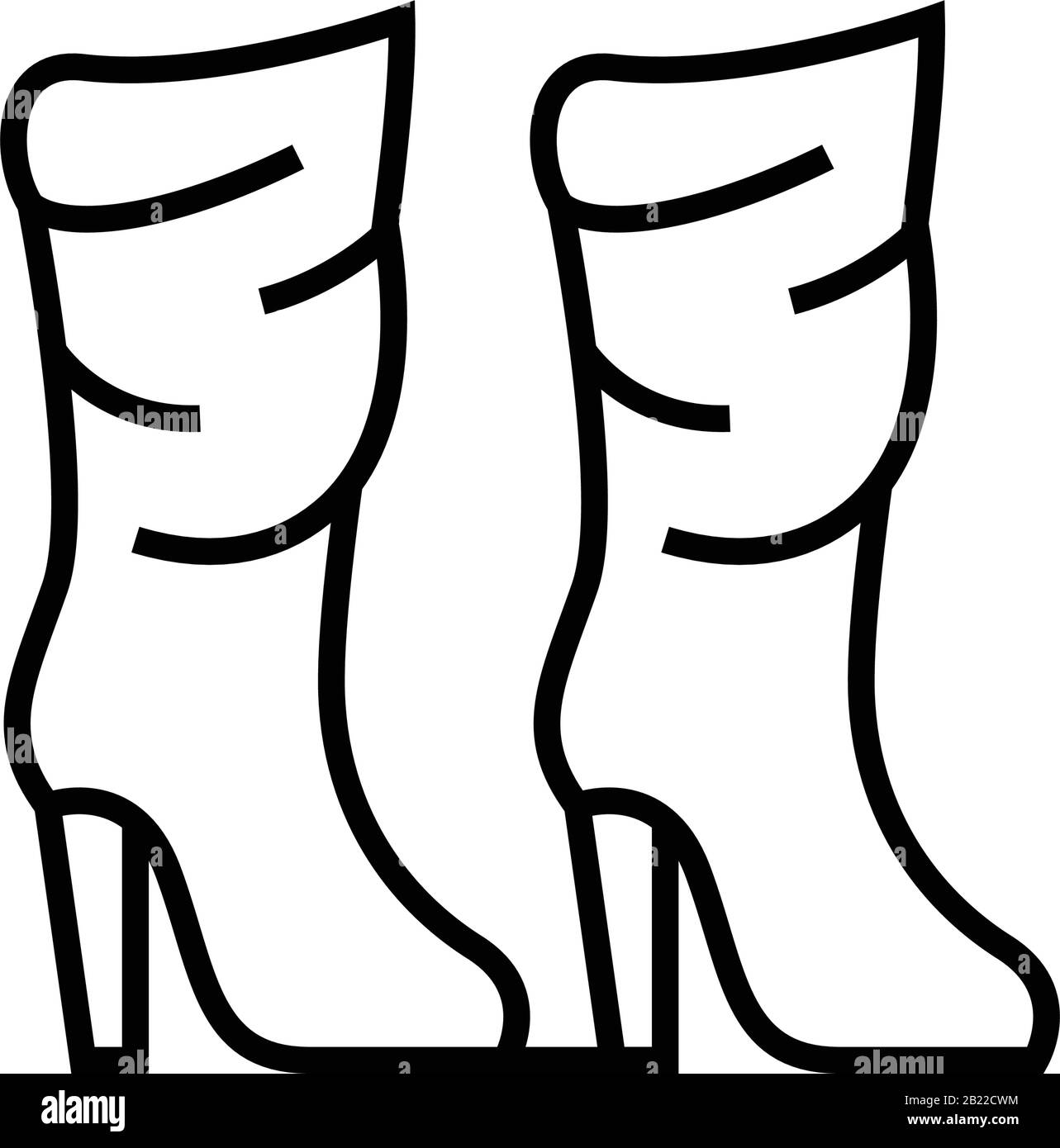 Icône de ligne de bottes longues, signe de concept, illustration vectorielle de contour, symbole linéaire. Illustration de Vecteur