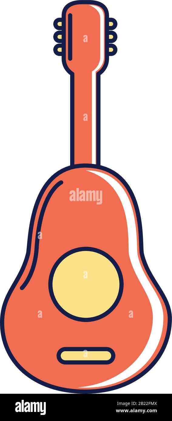 Joyeux Anniversaire Instrument De Musique De Guitare Celebration De Fete Scenario Ligne D Illustration Et De Style De Remplissage Image Vectorielle Stock Alamy