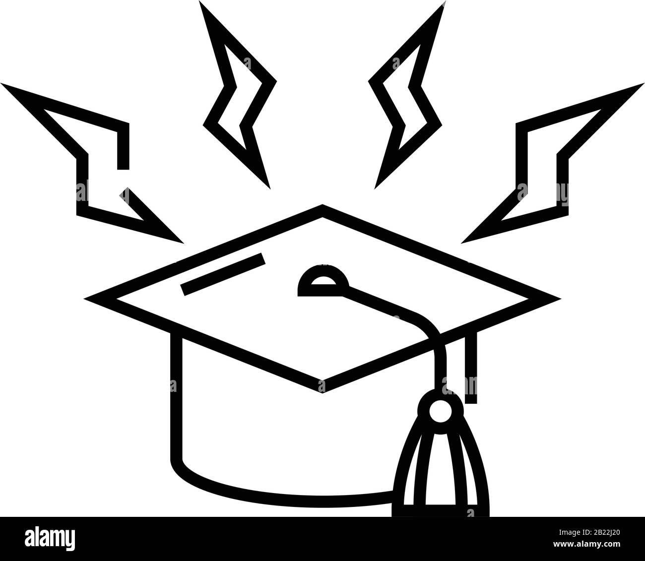 Icône de ligne d'esprit d'apprentissage, signe de concept, illustration vectorielle de contour, symbole linéaire. Illustration de Vecteur