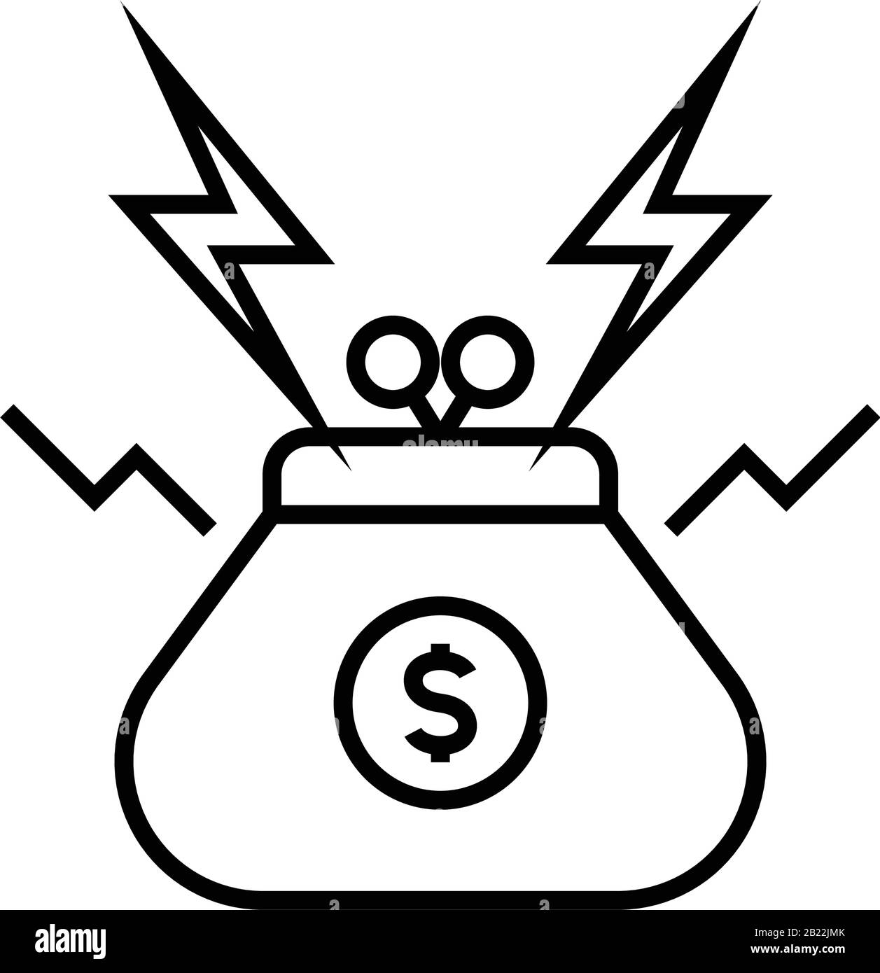 Petite icône de ligne de porte-monnaie, signe de concept, illustration vectorielle, symbole linéaire. Illustration de Vecteur