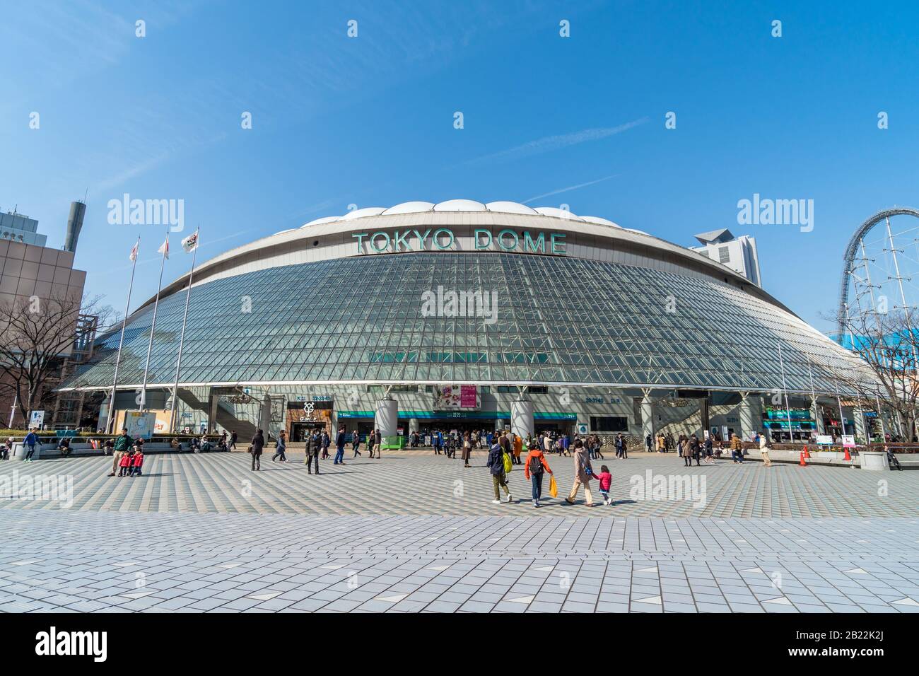 Tokyo, JAPON - FÉV 2019 : De Nombreux touristes japonais et étrangers non définis visitant le Tokyo Dome Stadium et le hall des expositions sur Febuary 16, 2019, Tokyo, Banque D'Images