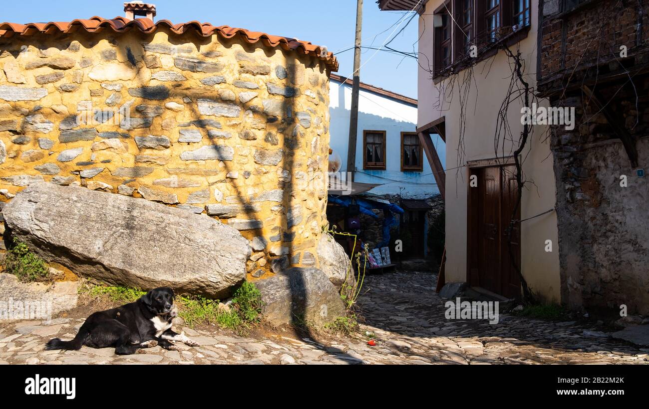 Vieux village ottoman historique. Cumalikizik est un site classé au patrimoine mondial de l'UNESCO Banque D'Images