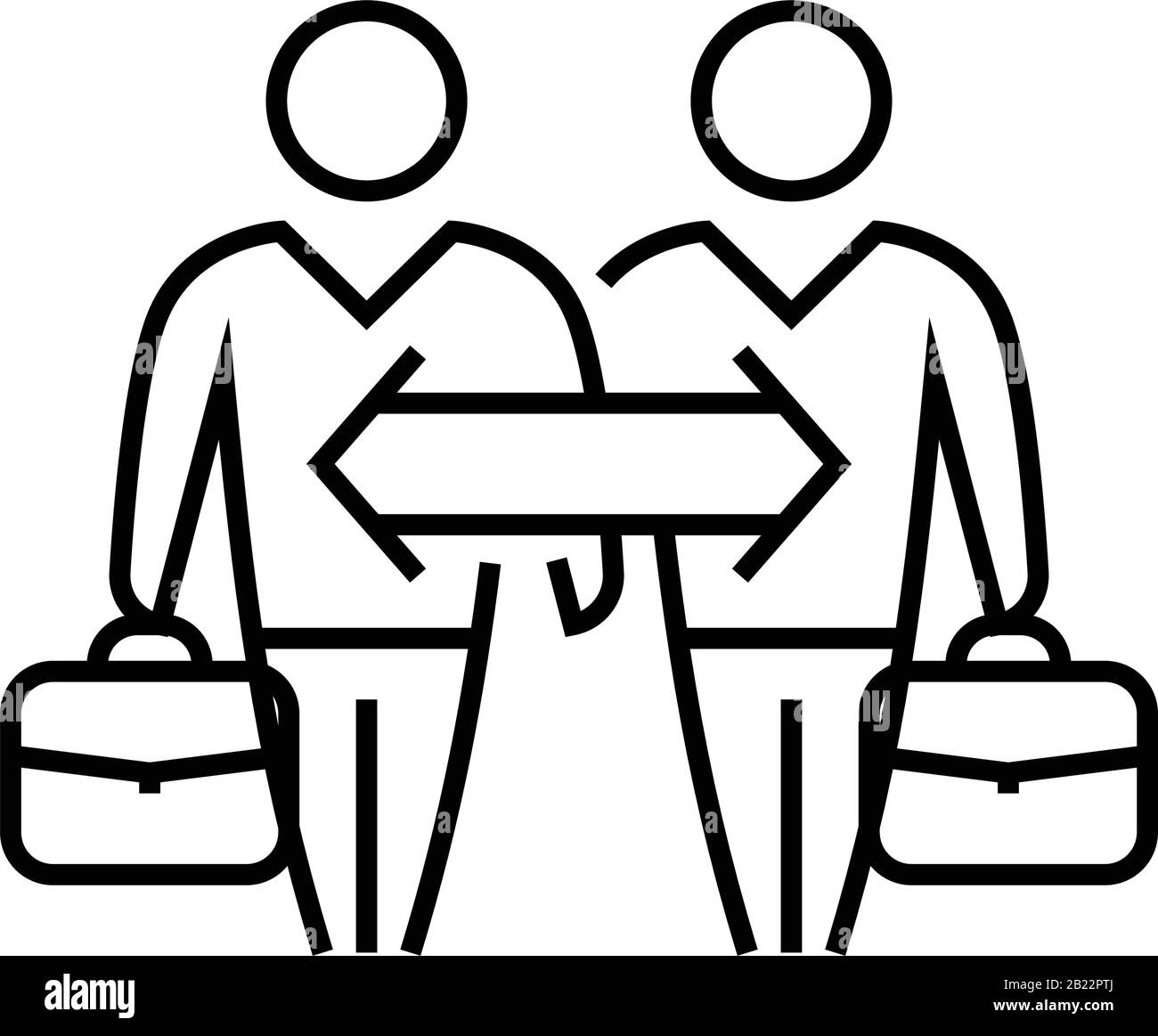 Icône de ligne de partenaires, signe de concept, illustration vectorielle de contour, symbole linéaire. Illustration de Vecteur