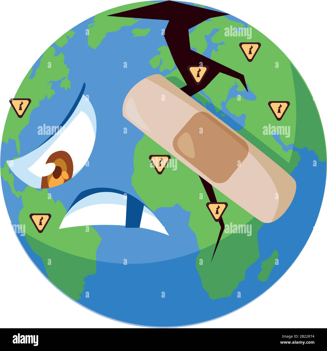 planète terre malade pour la pollution sur fond blanc illustration ...
