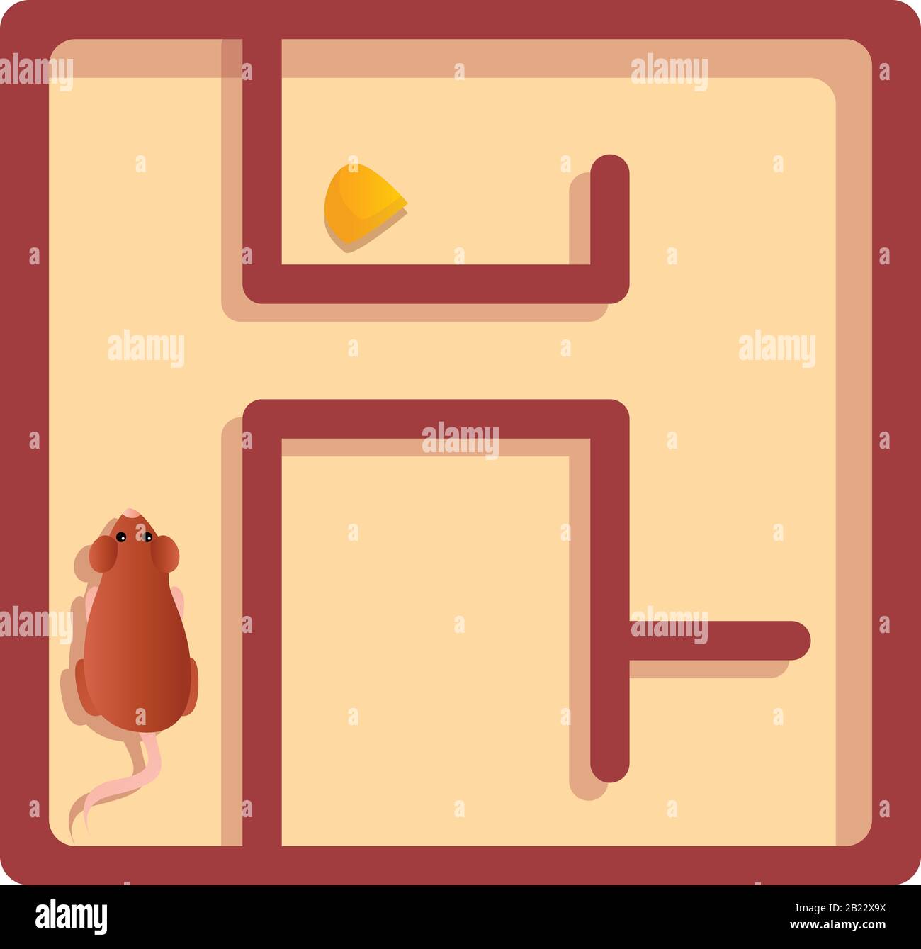 Icône de labyrinthe de fromage de rat. Dessin animé d'une icône ...