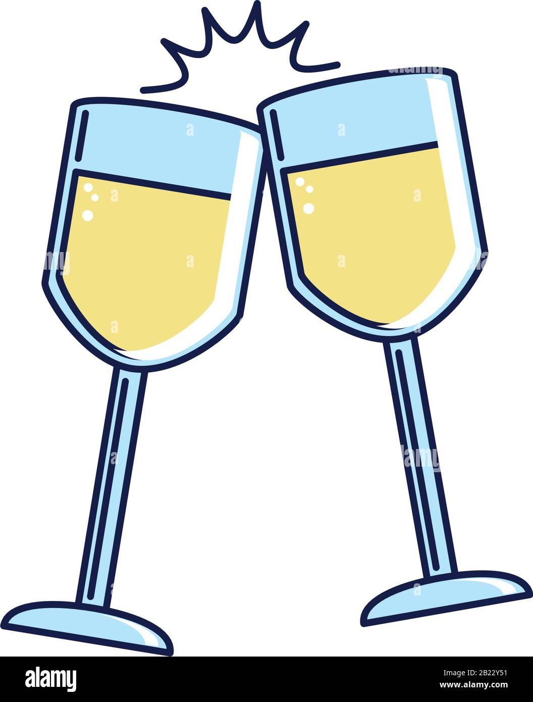 Joyeux Anniversaire Toast Coupe De Champagne Celebration Fete Illustration Vectorielle Et Style De Remplissage Image Vectorielle Stock Alamy
