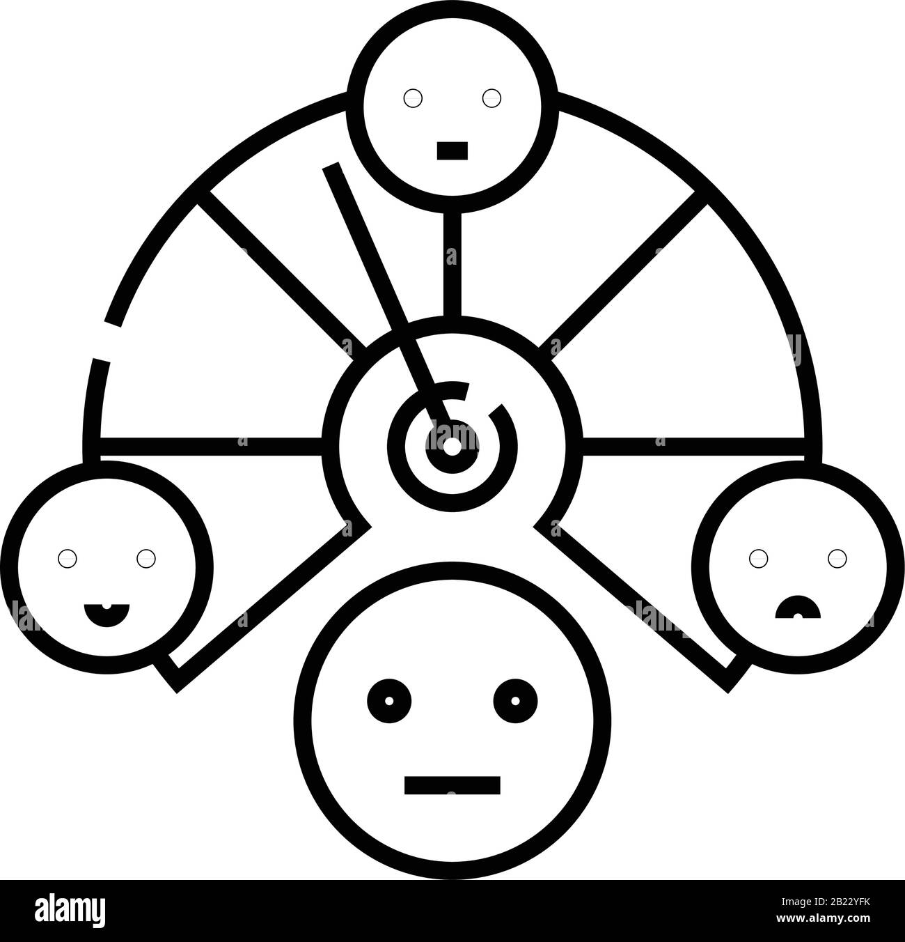 Icône de ligne de sélection de ligne de rappel, signe de concept, illustration vectorielle de contour, symbole linéaire. Illustration de Vecteur