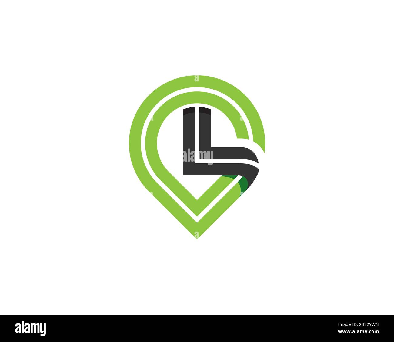 Monogramme anagram lettermark logo de la lettre L G O emplacement gps de point Illustration de Vecteur