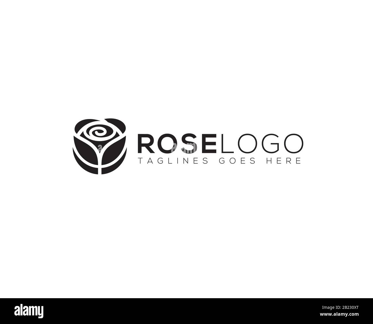 simple rose noir logo vectoriel Illustration de Vecteur