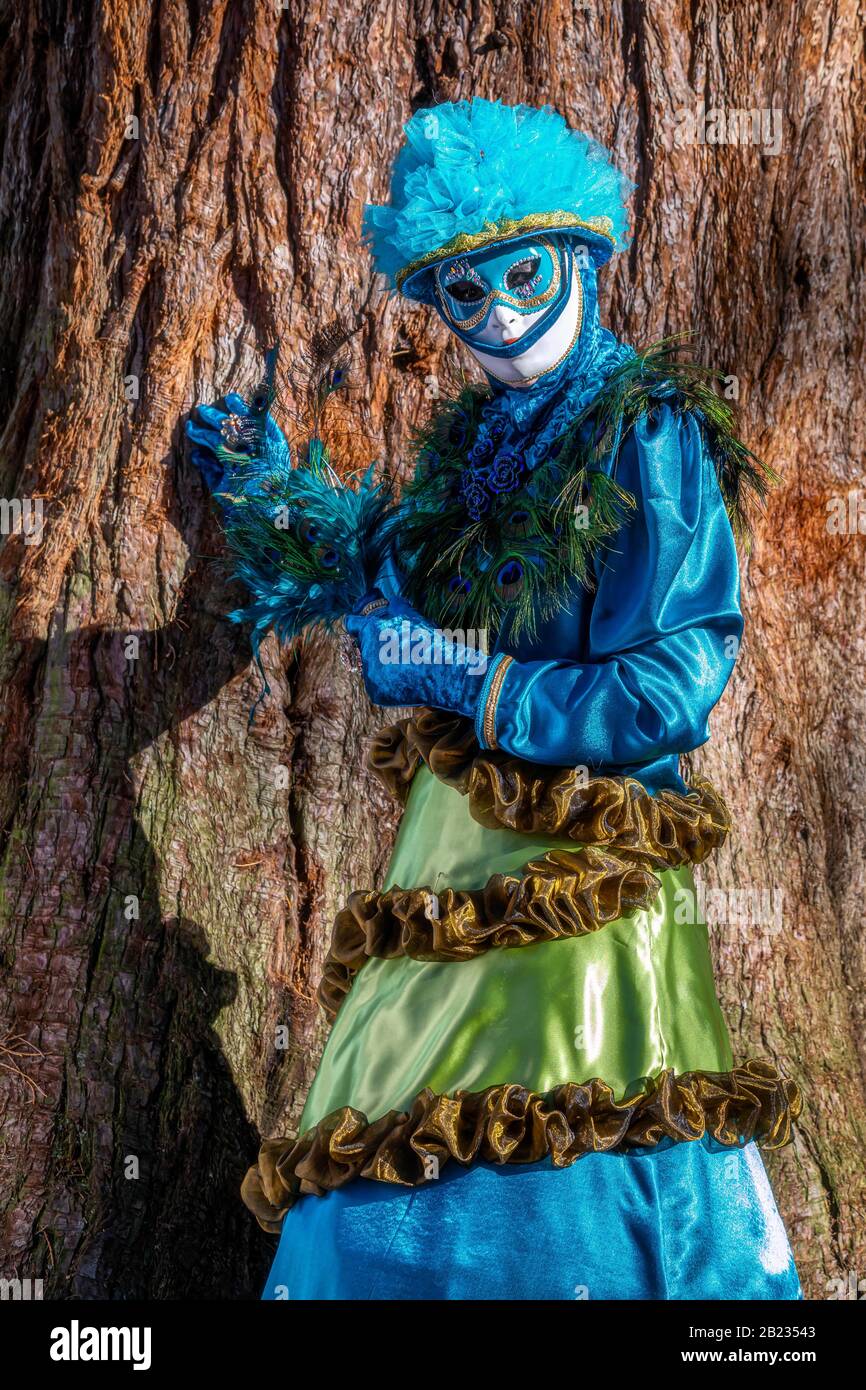 Femme habillé pour le carnaval d'Annecy, Haute-Savoie, France Banque D'Images