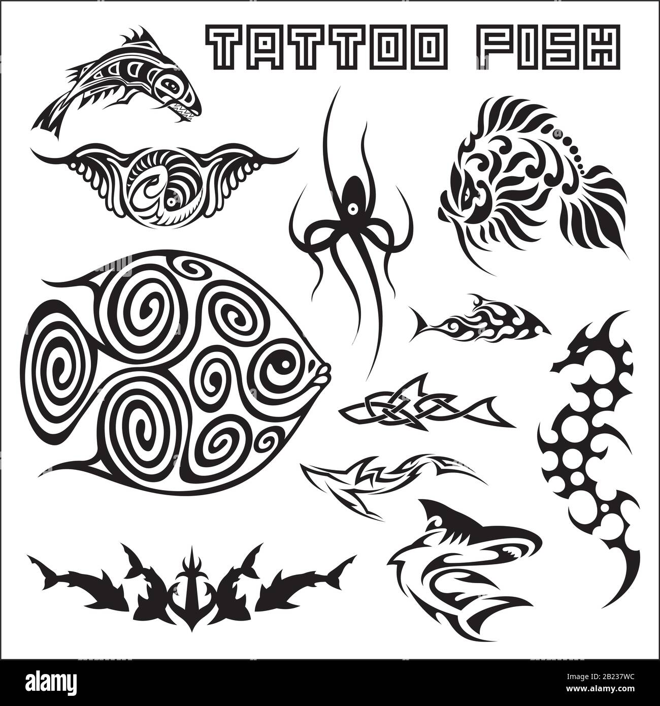 illustration de la collection d'art de tatouage Illustration de Vecteur