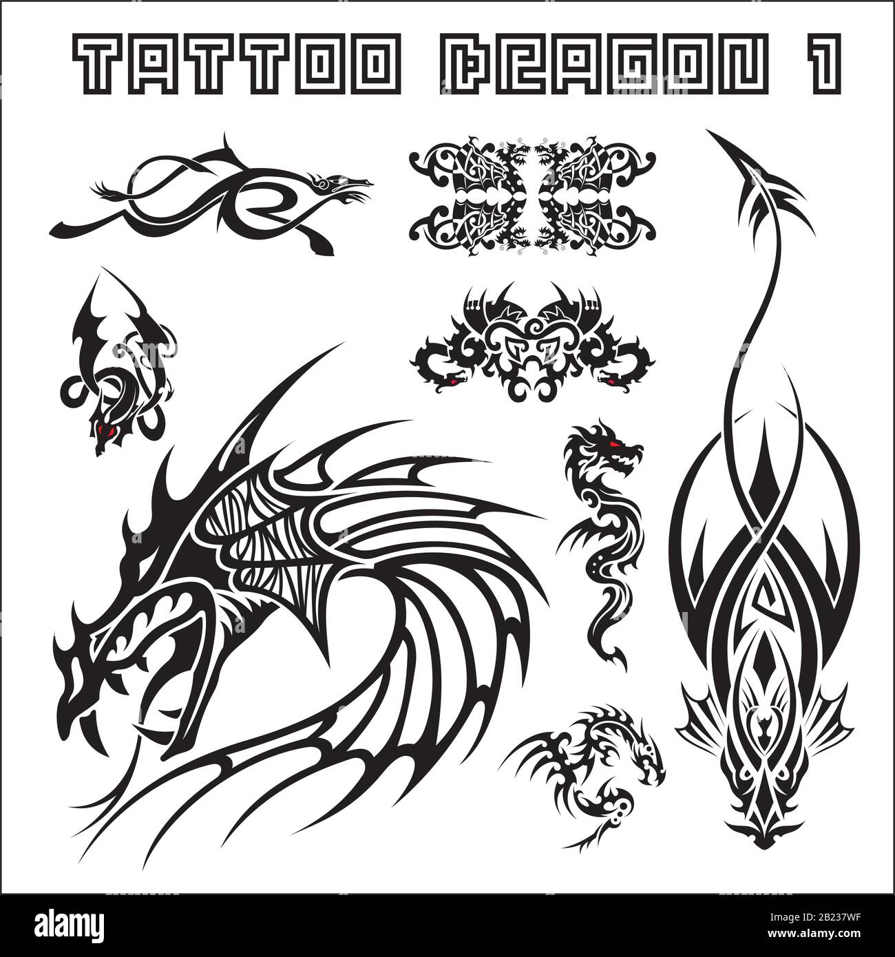 illustration de la collection d'art de tatouage Illustration de Vecteur