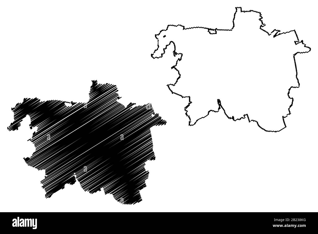 Hanovre City (République fédérale d'Allemagne, Basse-Saxe) illustration vectorielle de carte, esquisse de griffonnage carte de la ville de Hanovre Illustration de Vecteur