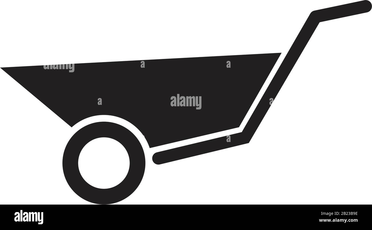 Modèle D'Icône de brouette noir modifiable. Symbole D'Icône de brouette illustration vectorielle plate pour la conception graphique et web. Illustration de Vecteur