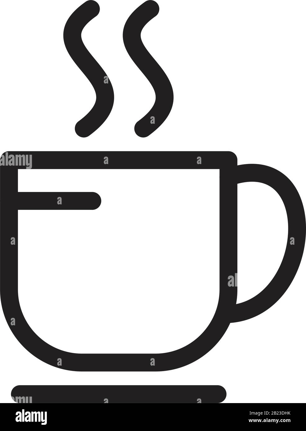 Modèle d'icône de symbole de tasse à café, couleur noire modifiable. Symbole d'icône de tasse à café illustration vectorielle plate pour le graphisme et la conception Web. Illustration de Vecteur