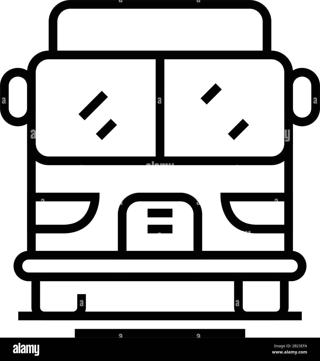 Icône de ligne de bus passager, panneau concept, illustration vectorielle, symbole linéaire. Illustration de Vecteur