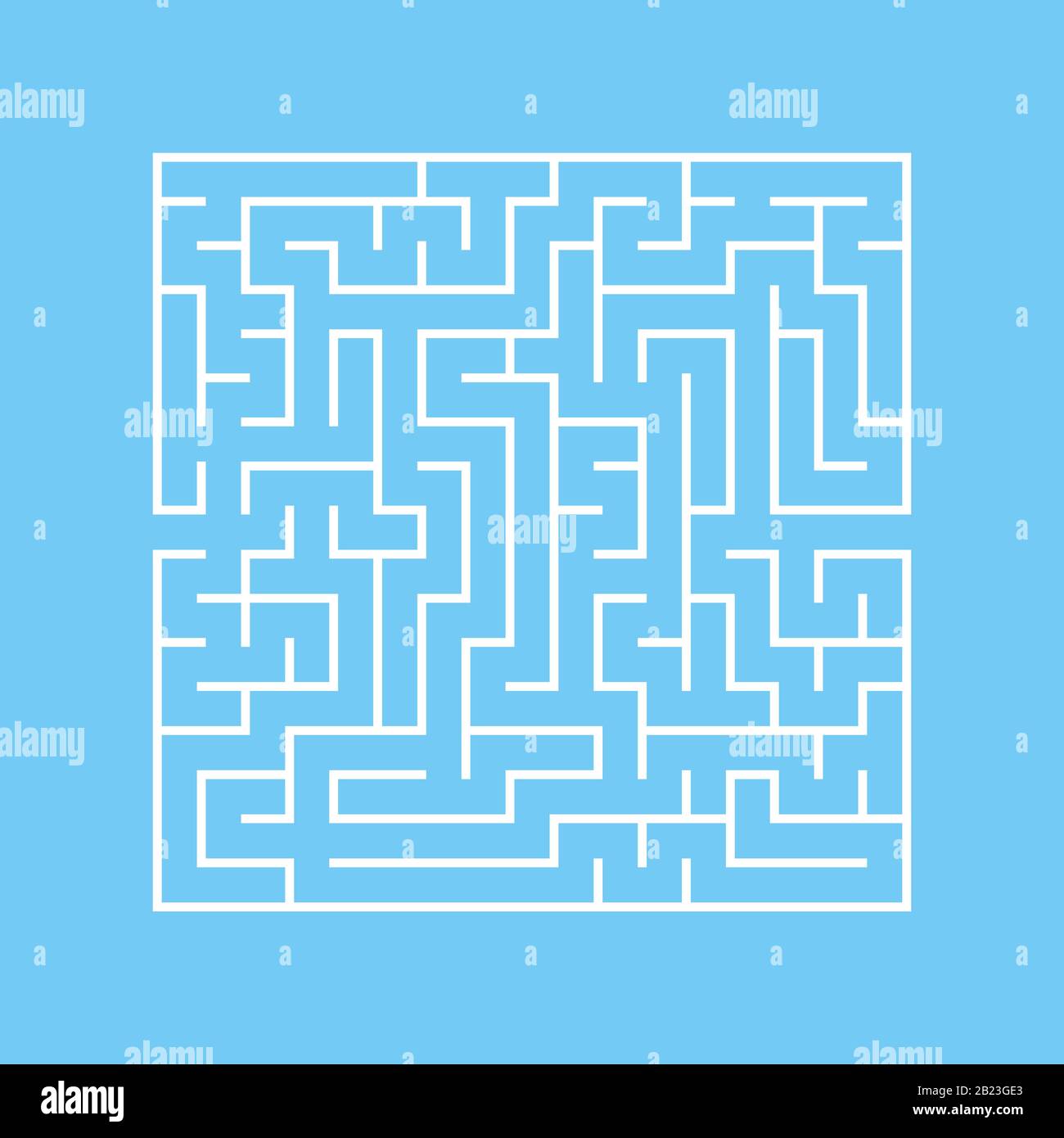 Un labyrinthe carré avec une entrée et une sortie. Illustration vectorielle plate simple isolée sur un arrière-plan coloré Illustration de Vecteur