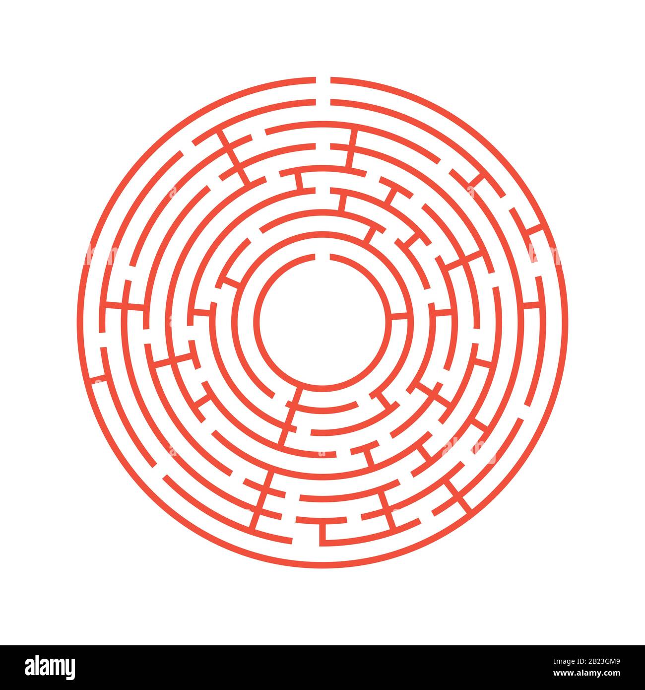 Labyrinthe rond abstrait. Un jeu éducatif pour les enfants et les adultes. Illustration vectorielle plate simple isolée sur fond blanc Illustration de Vecteur