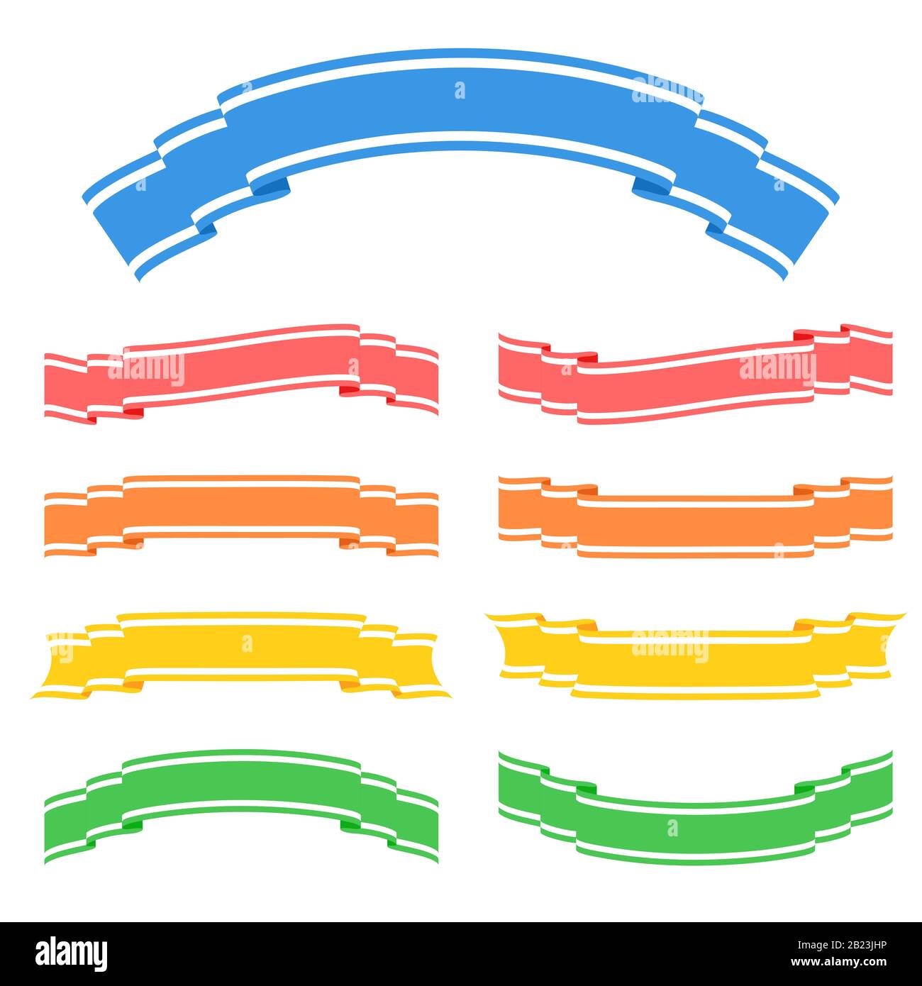 Ensemble de rubans de couleur bannière isolé sur fond blanc. Vector illustration simple. Avec l'espace pour le texte. Convient pour l'infographie, de la conception, de l'un Illustration de Vecteur