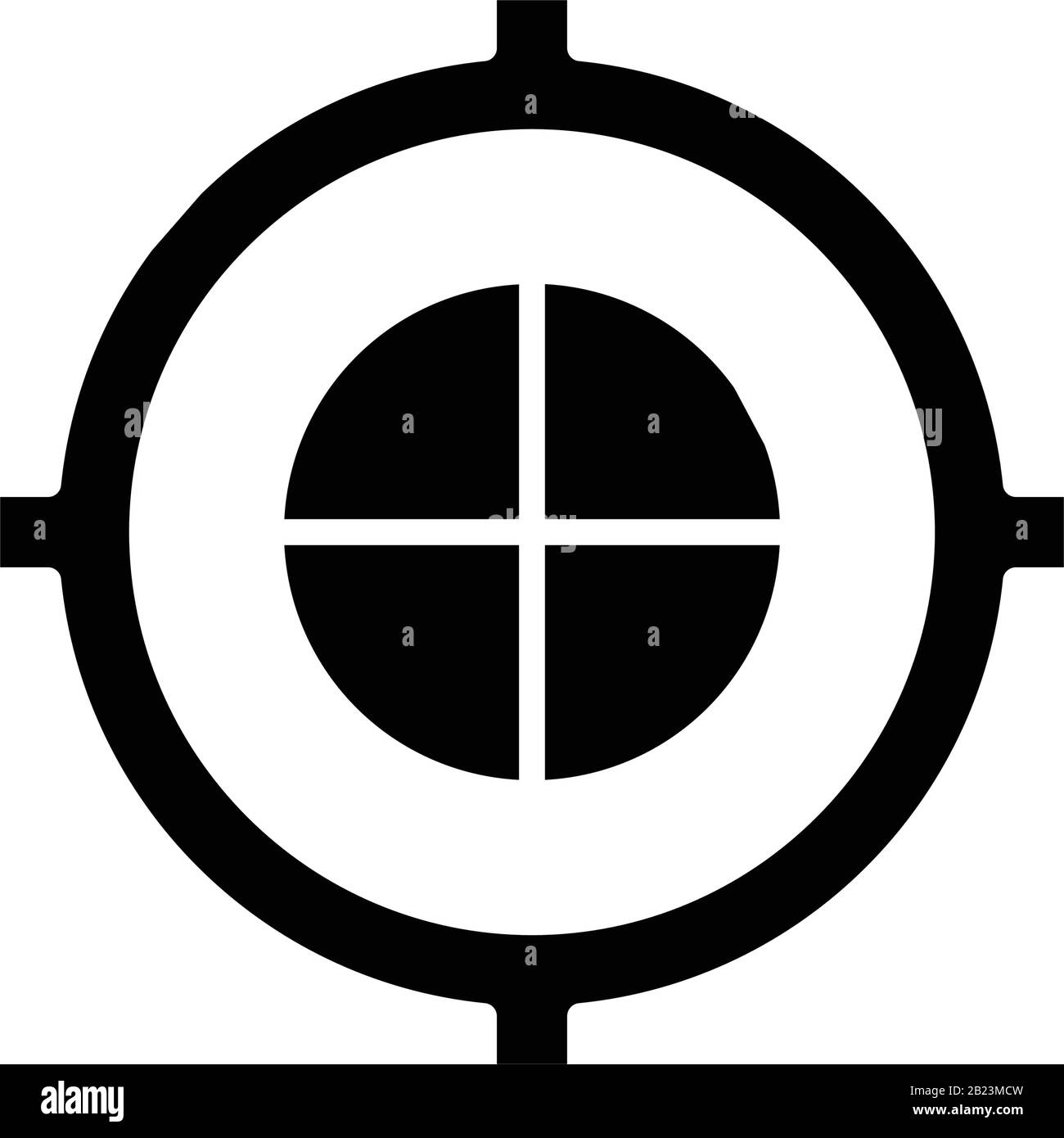 Icône noire de mise au point, illustration du concept, symbole plat vectoriel, signe glyphe. Illustration de Vecteur