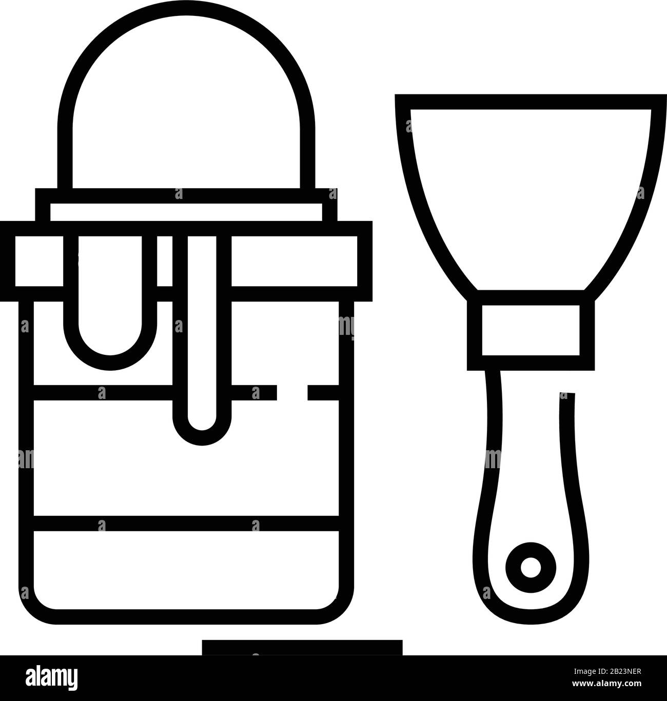 Réparer l'icône de la ligne des brosses, le signe concept, l'illustration vectorielle du contour, le symbole linéaire. Illustration de Vecteur