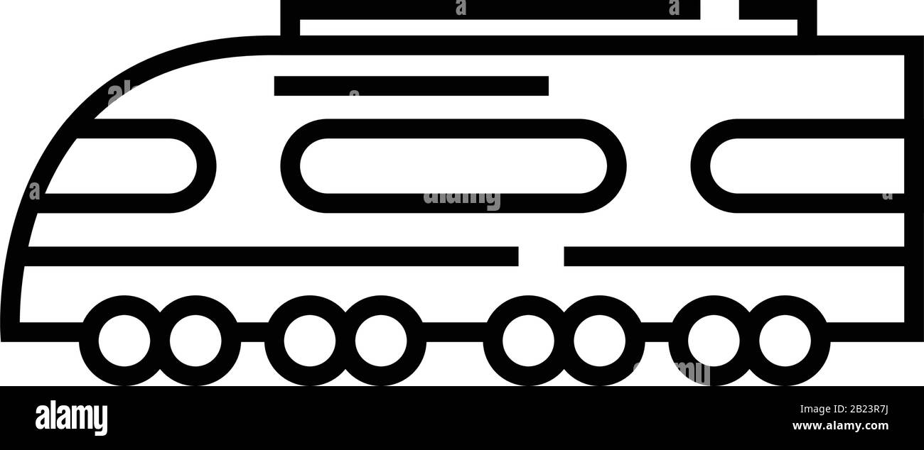 Icône de ligne de train de course, panneau de concept, illustration vectorielle, symbole linéaire. Illustration de Vecteur