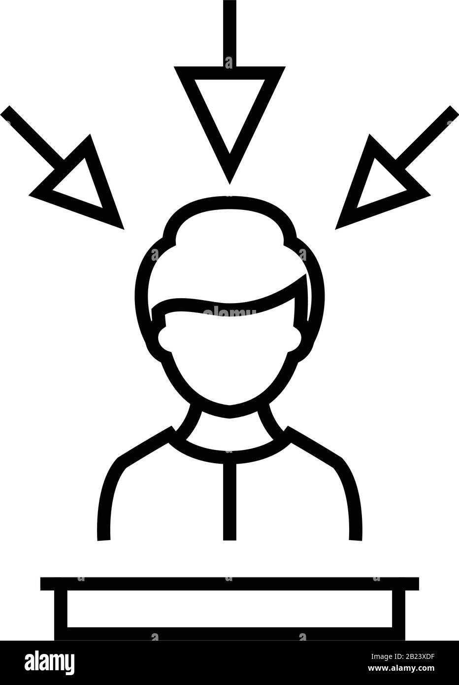 Icône de ligne de questions, signe de concept, illustration vectorielle de contour, symbole linéaire. Illustration de Vecteur