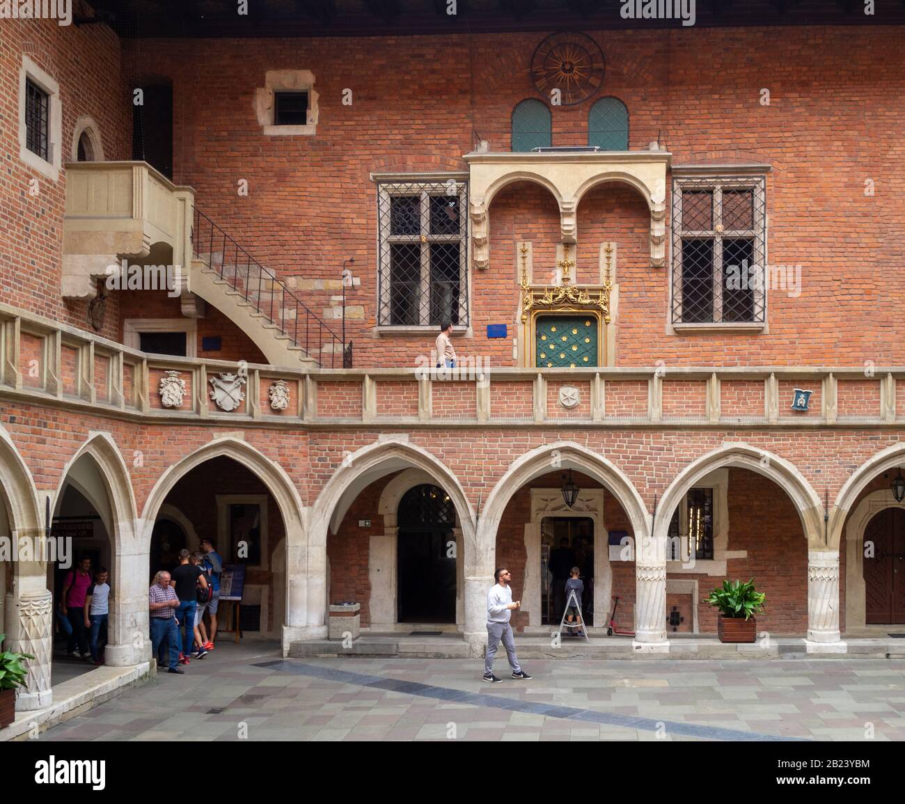 Cour Collegium Mauis, Cracovie Banque D'Images