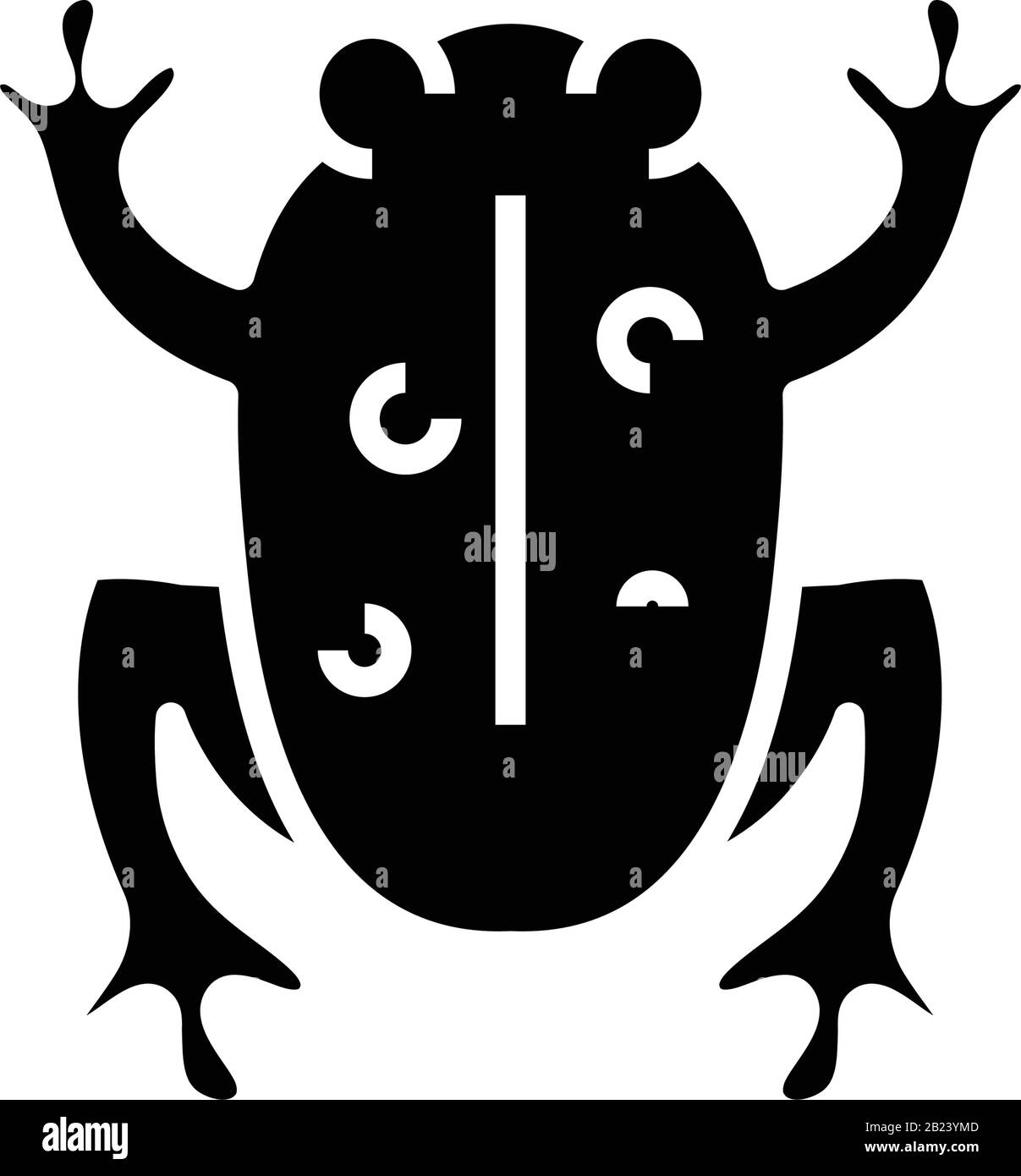 Icône noire d'expérience de grenouille, illustration conceptuelle, symbole vectoriel plat, signe glyphe. Illustration de Vecteur