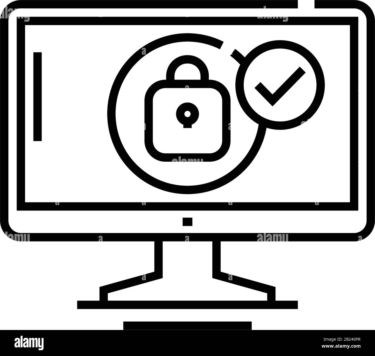 Icône de ligne de sécurité personnelle, signe concept, illustration vectorielle, symbole linéaire. Illustration de Vecteur