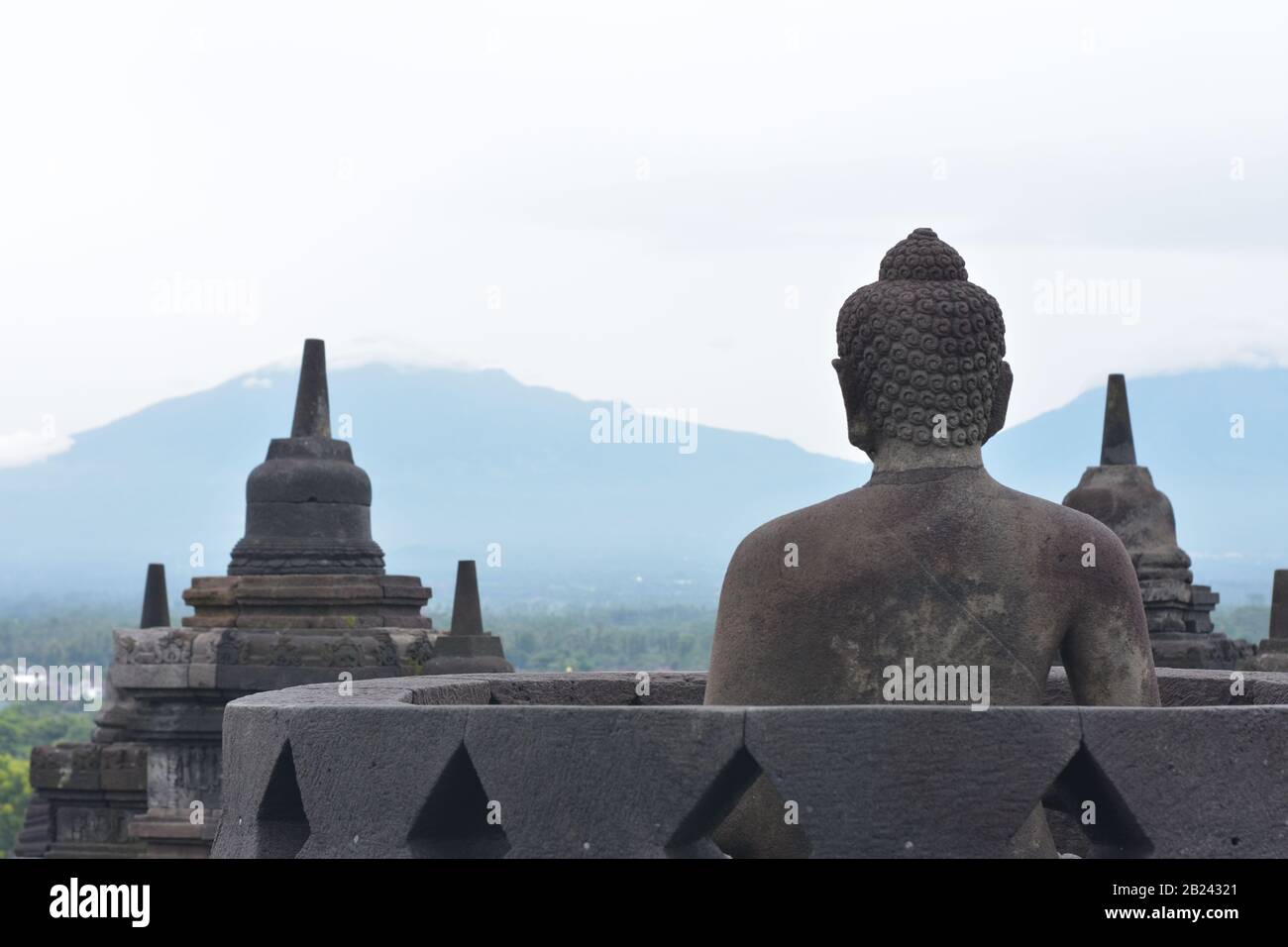 Statue De Bouddha Dans Le Temple De Borobudur Banque D'Images