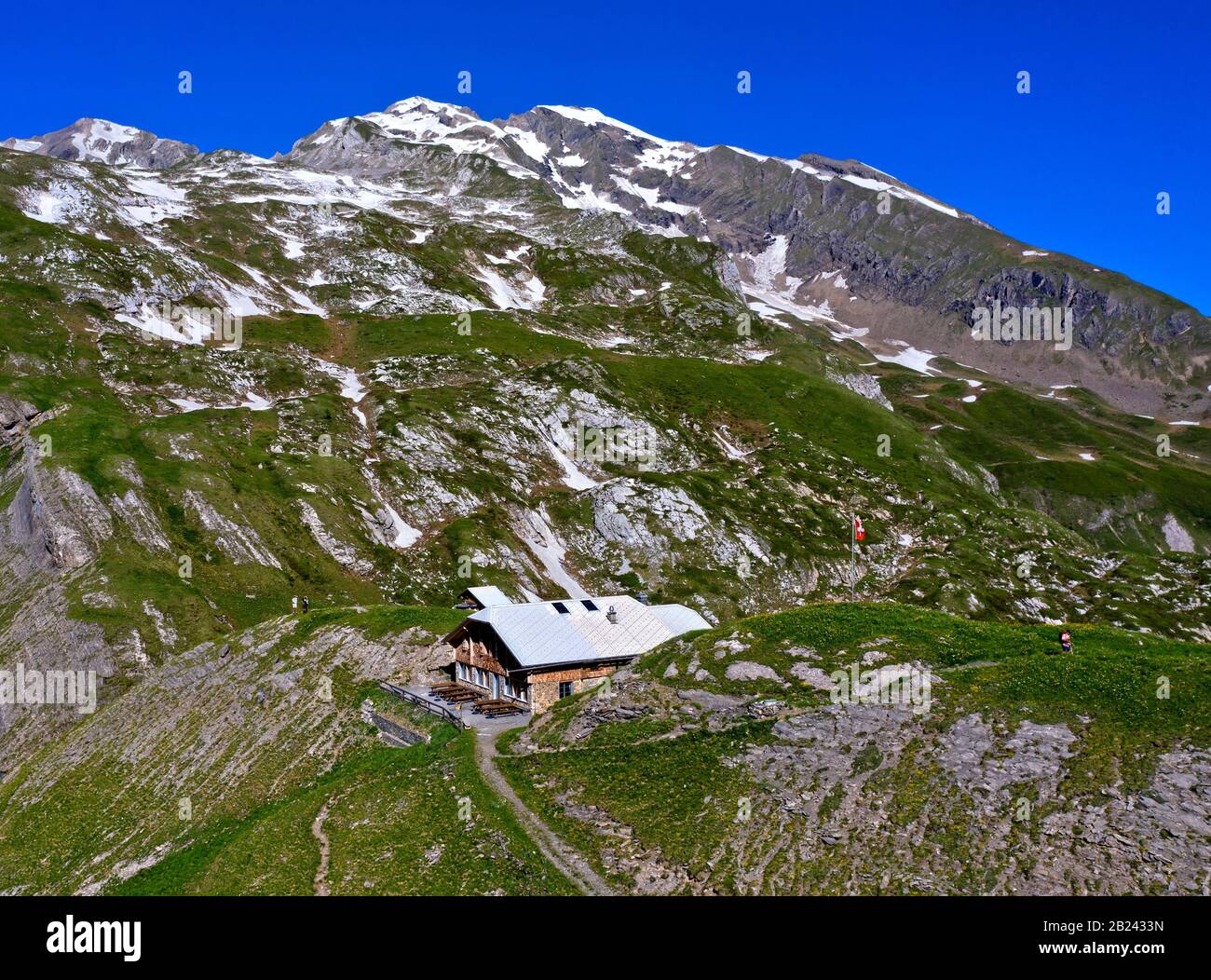 Chalet de montagne Geltenhütte du Club alpin Suisse, Oberland bernois, Lauenen, canton de Berne, Suisse Banque D'Images