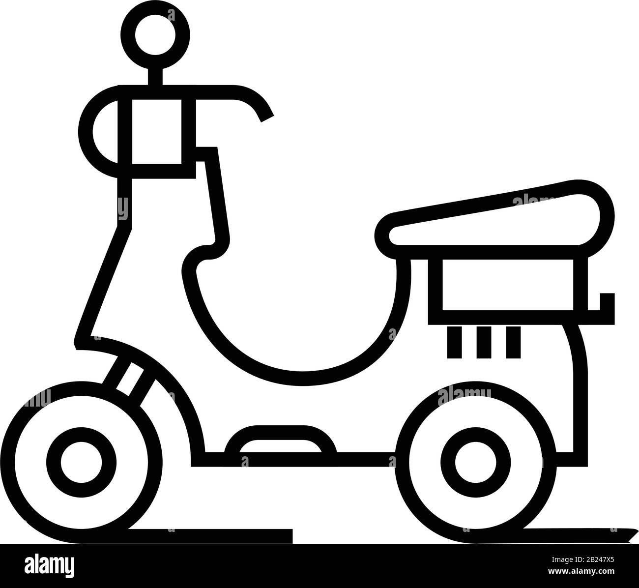 Icône de la ligne de location de moto, panneau de concept, illustration vectorielle, symbole linéaire. Illustration de Vecteur