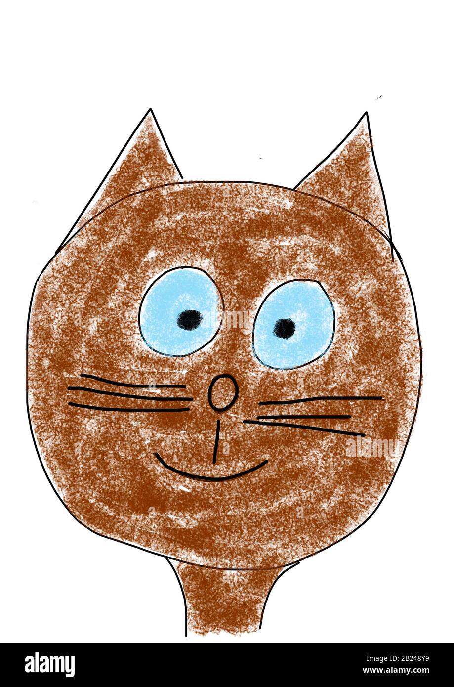 Illustration Naive Dessin Enfant Portrait De Chat Allemagne Photo Stock Alamy