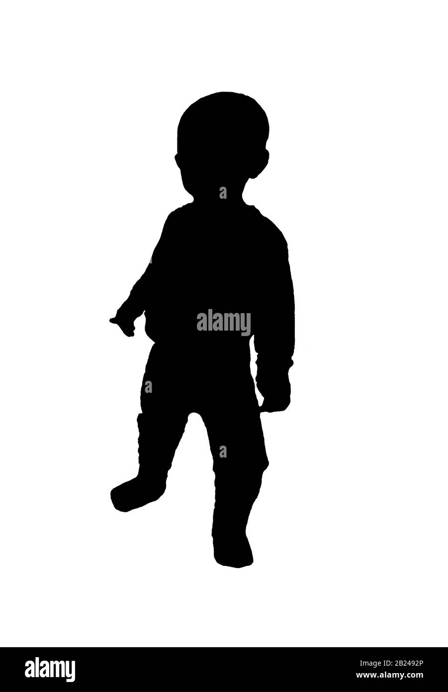 Enfant Garcon Silhouette Debout Noir Fond Vide Photo Stock Alamy